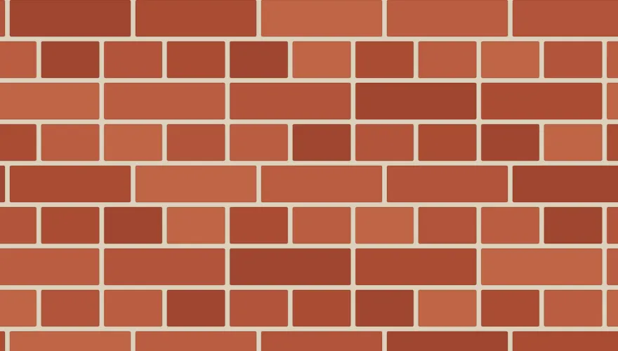 Diagram of Dutch bond: alternating stretcher and header courses with the stretchers shifted a quarter brick so the joints step across the wall