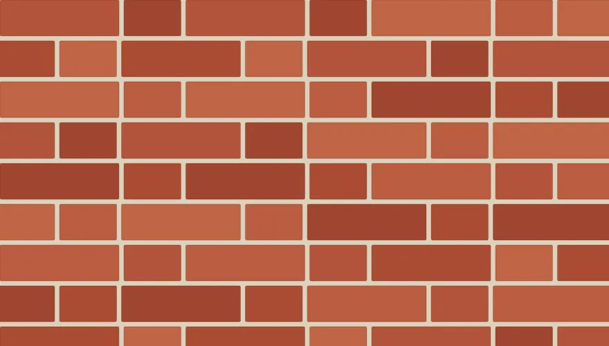 Diagram of Flemish bond: every course alternates a long stretcher and a short header, with headers centred over the stretcher below