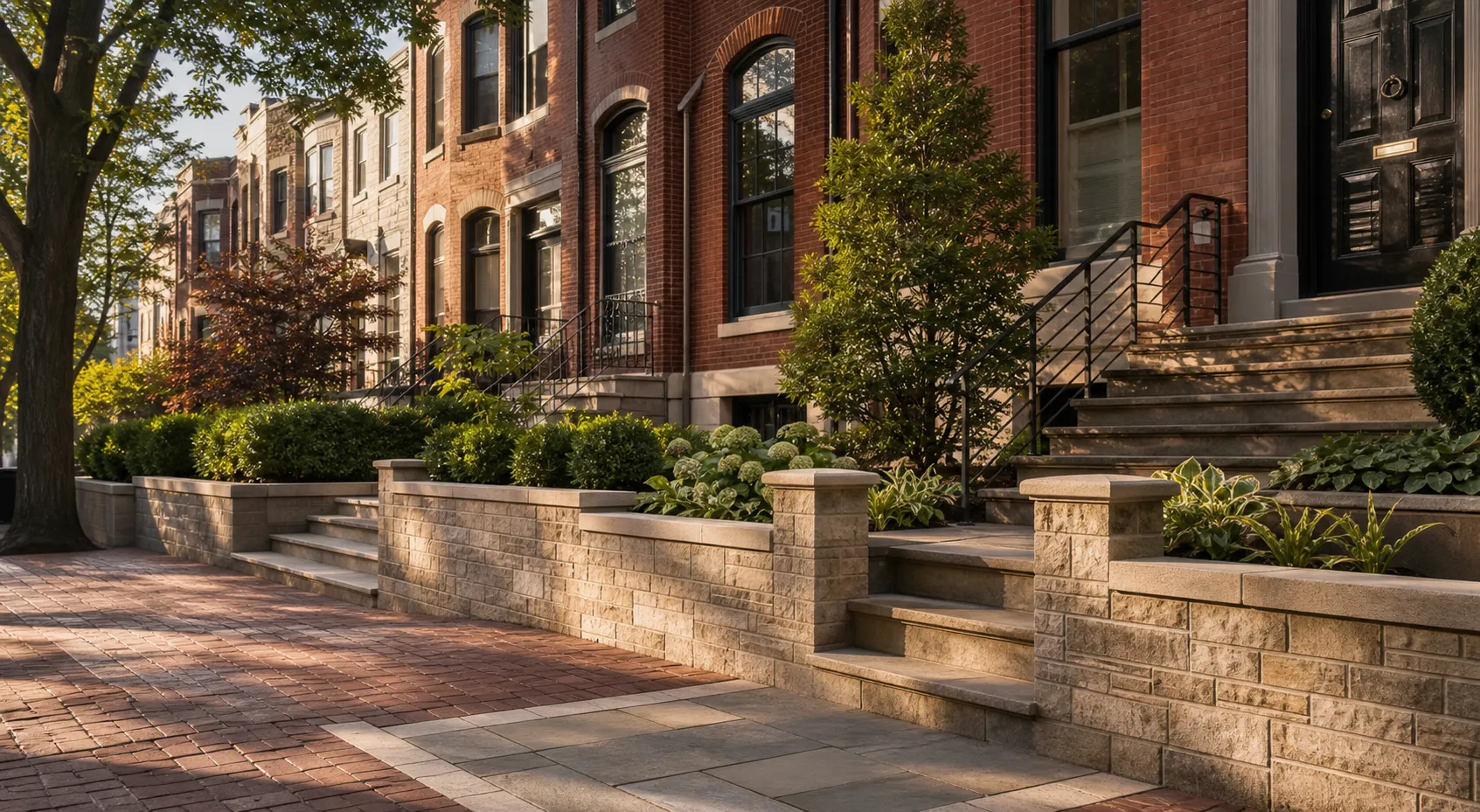Freshly poured concrete driveway at a Washington DC rowhouse